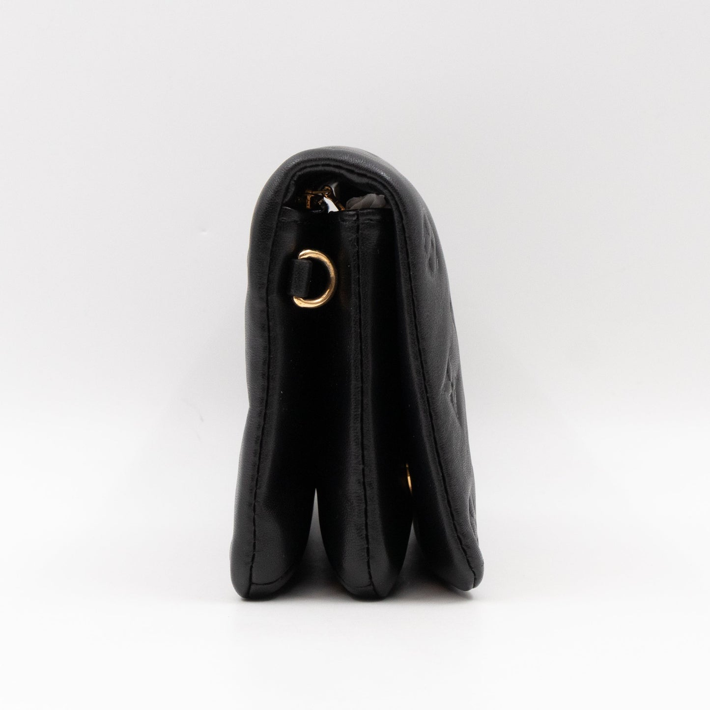 Pochette Coussin Black Leather
