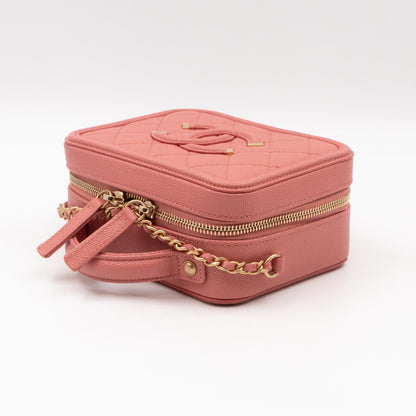 Small Vanity Filigree CC Caviar Light Pink & Gold
