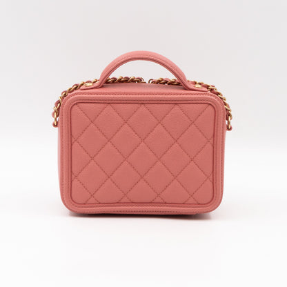 Small Vanity Filigree CC Caviar Light Pink & Gold
