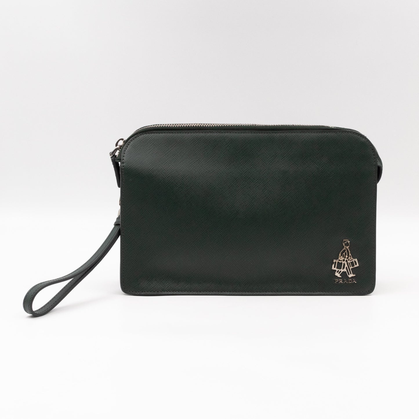 Porter Clutch Green Saffiano