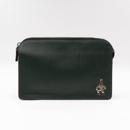 Porter Clutch Green Saffiano