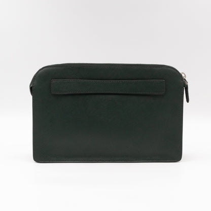 Porter Clutch Green Saffiano
