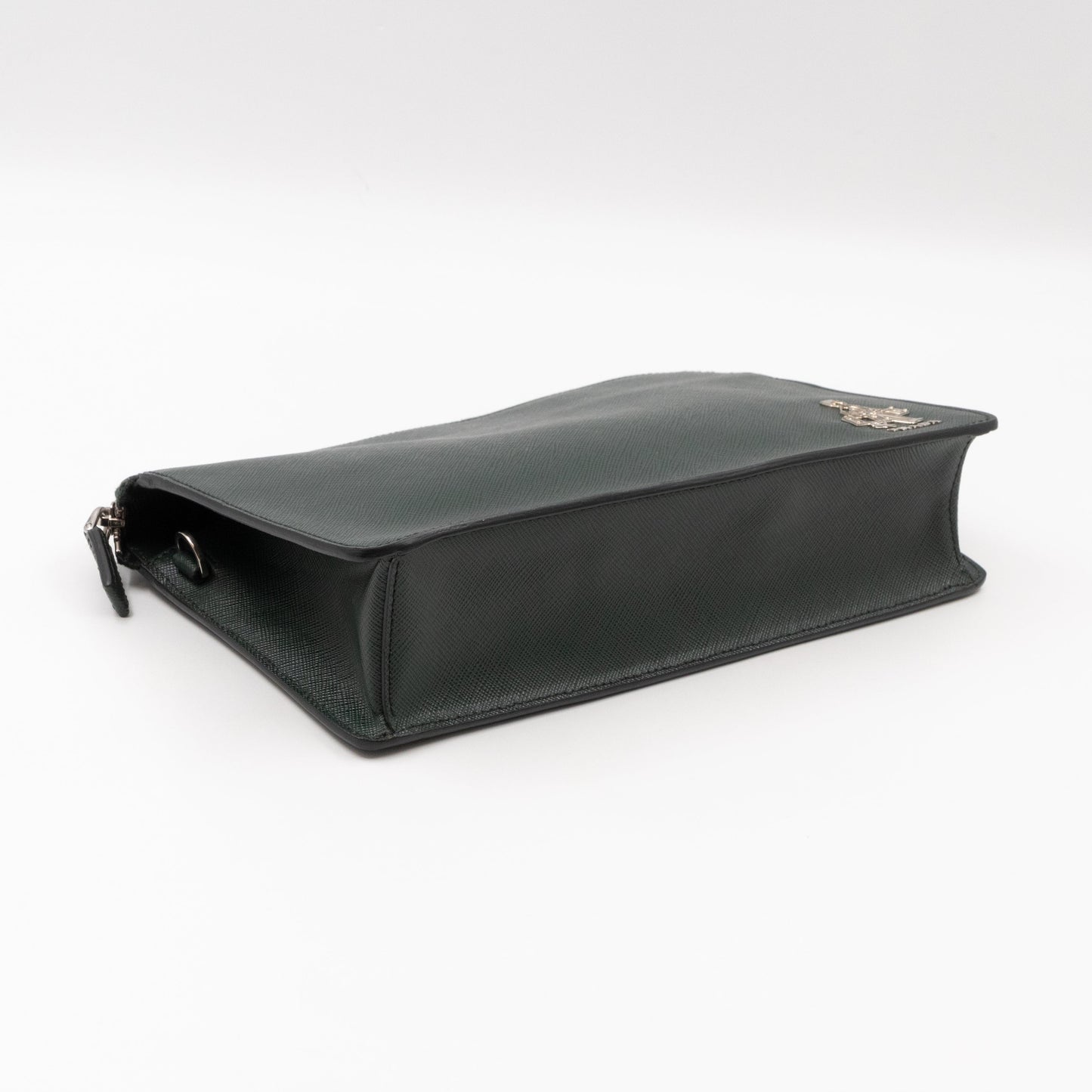 Porter Clutch Green Saffiano