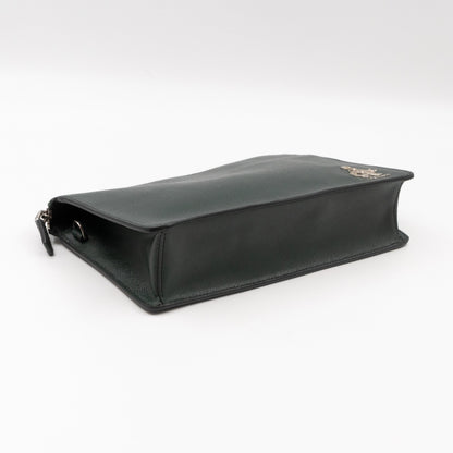 Porter Clutch Green Saffiano