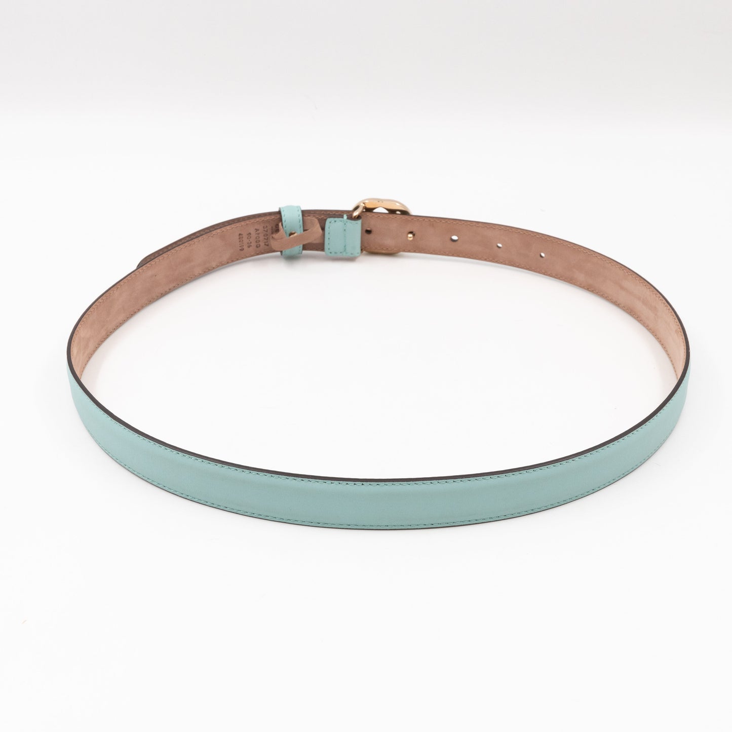 Interlocking G Buckle Belt Light Blue Leather 90/36