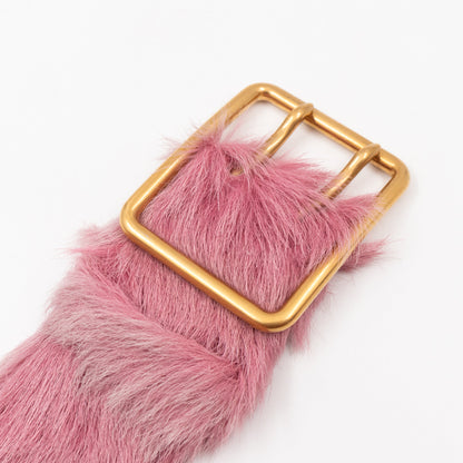 Runway Wide Pink Fur Belt 85/34