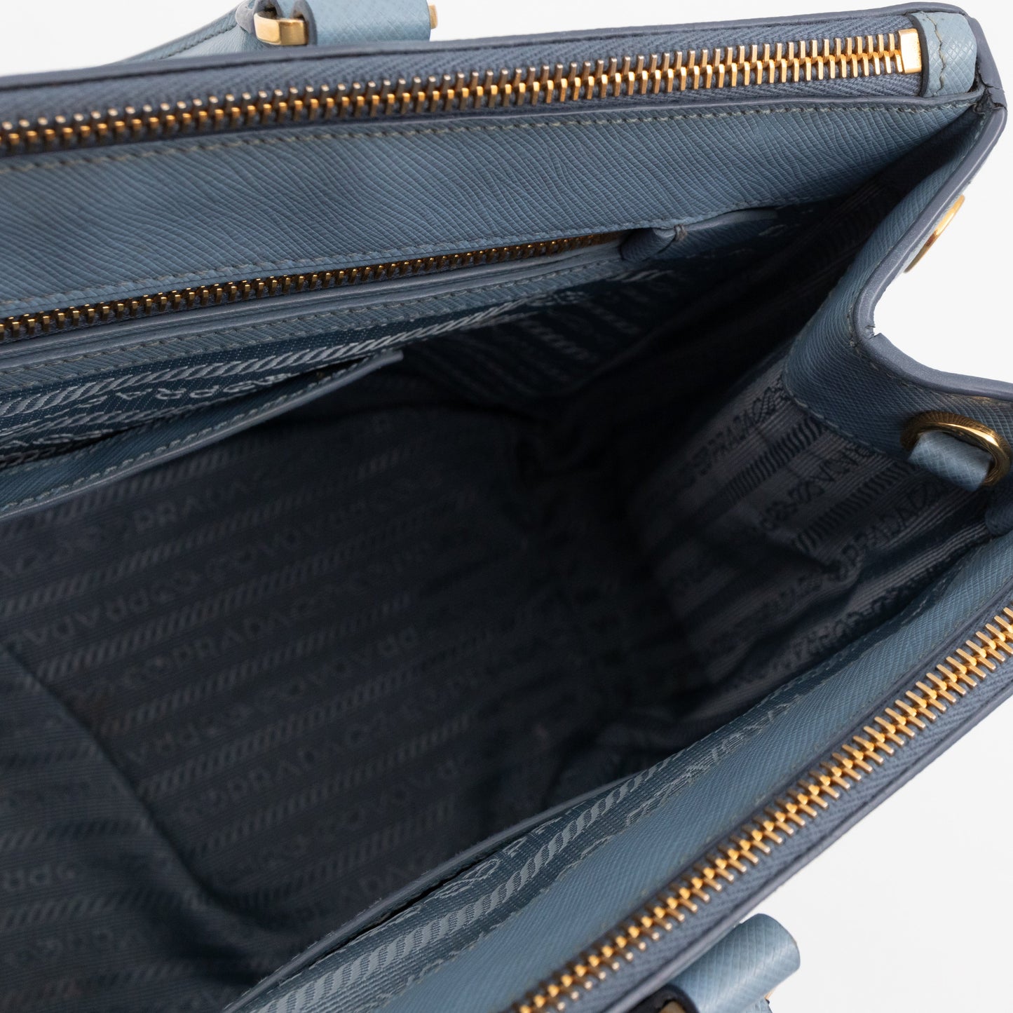 Galleria Large Double Zip Astral Blue Saffiano Leather