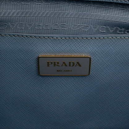 Galleria Large Double Zip Astral Blue Saffiano Leather