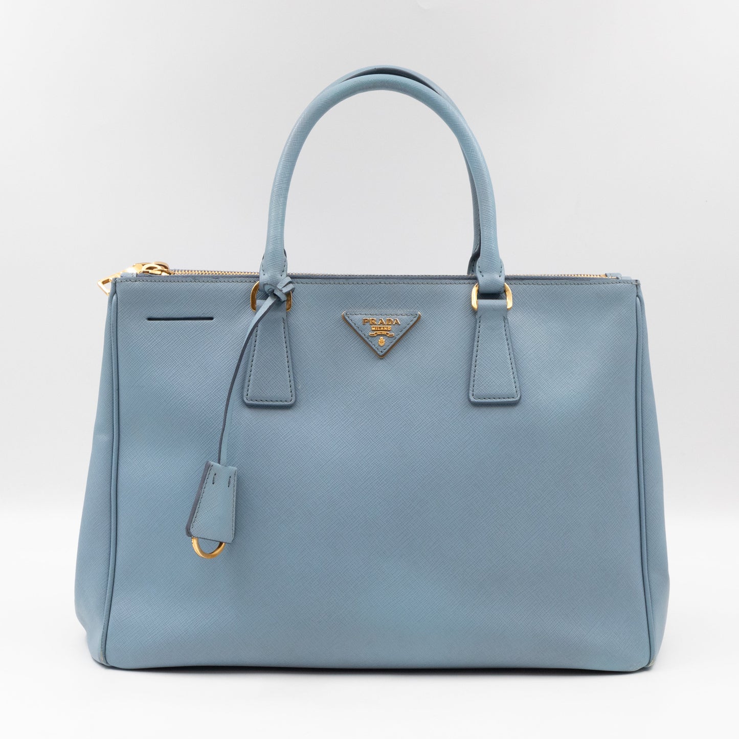 Galleria Large Double Zip Astral Blue Saffiano Leather