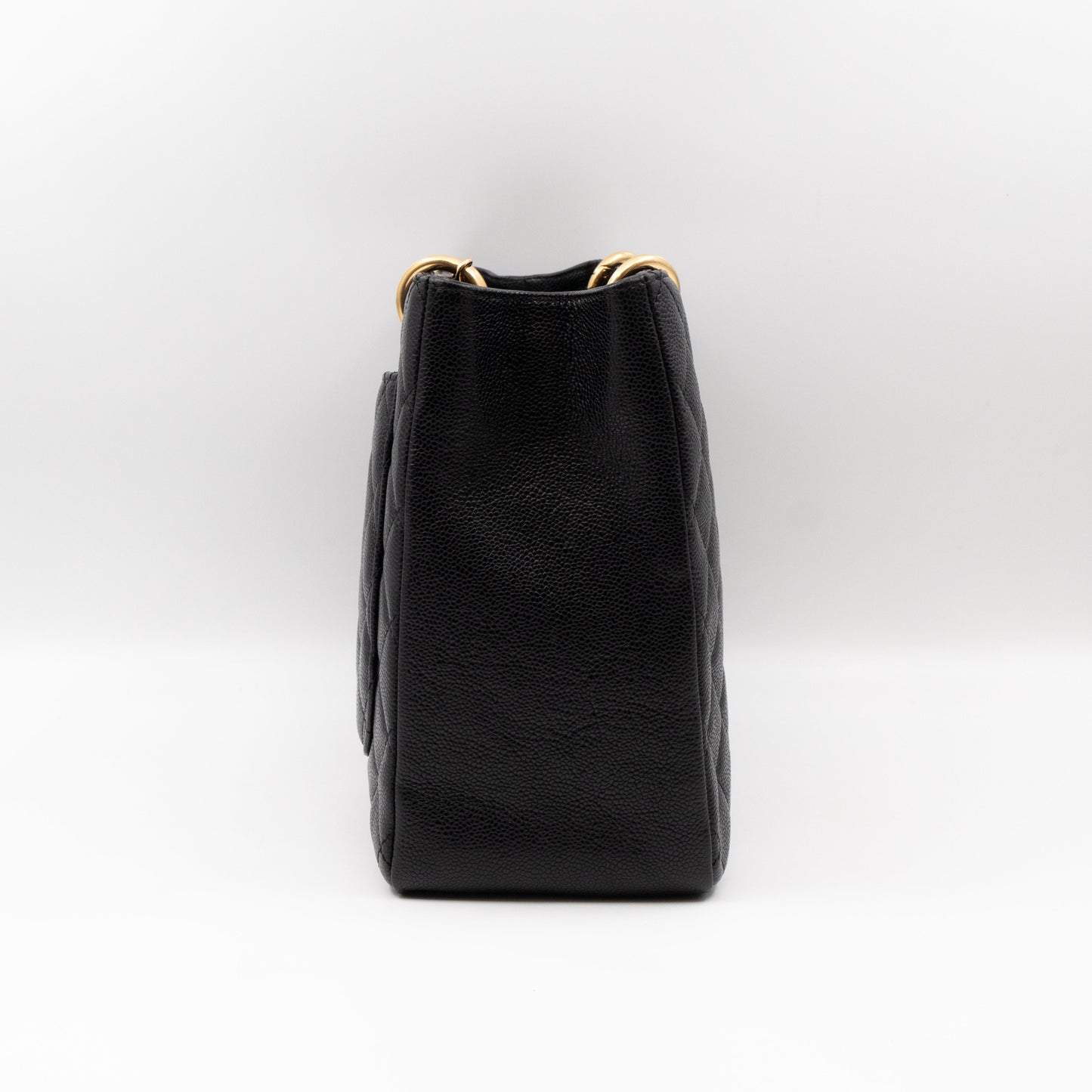 GST Grand Shopping Tote Black Caviar Gold