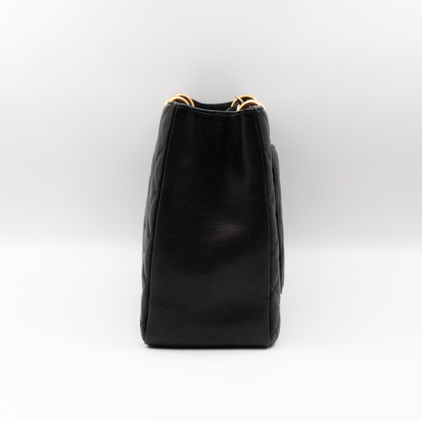 GST Grand Shopping Tote Black Caviar Gold