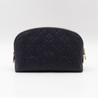 Cosmetic Pouch PM Navy Blue Monogram Empreinte