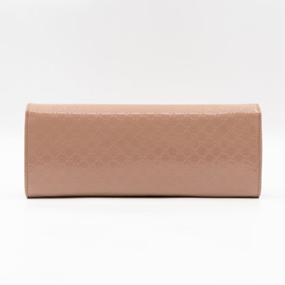 Broadway Clutch Beige Microguccissima Patent Leather