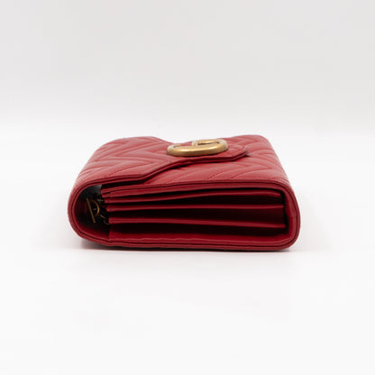 GG Marmont Matelasse Chain Wallet Red Leather