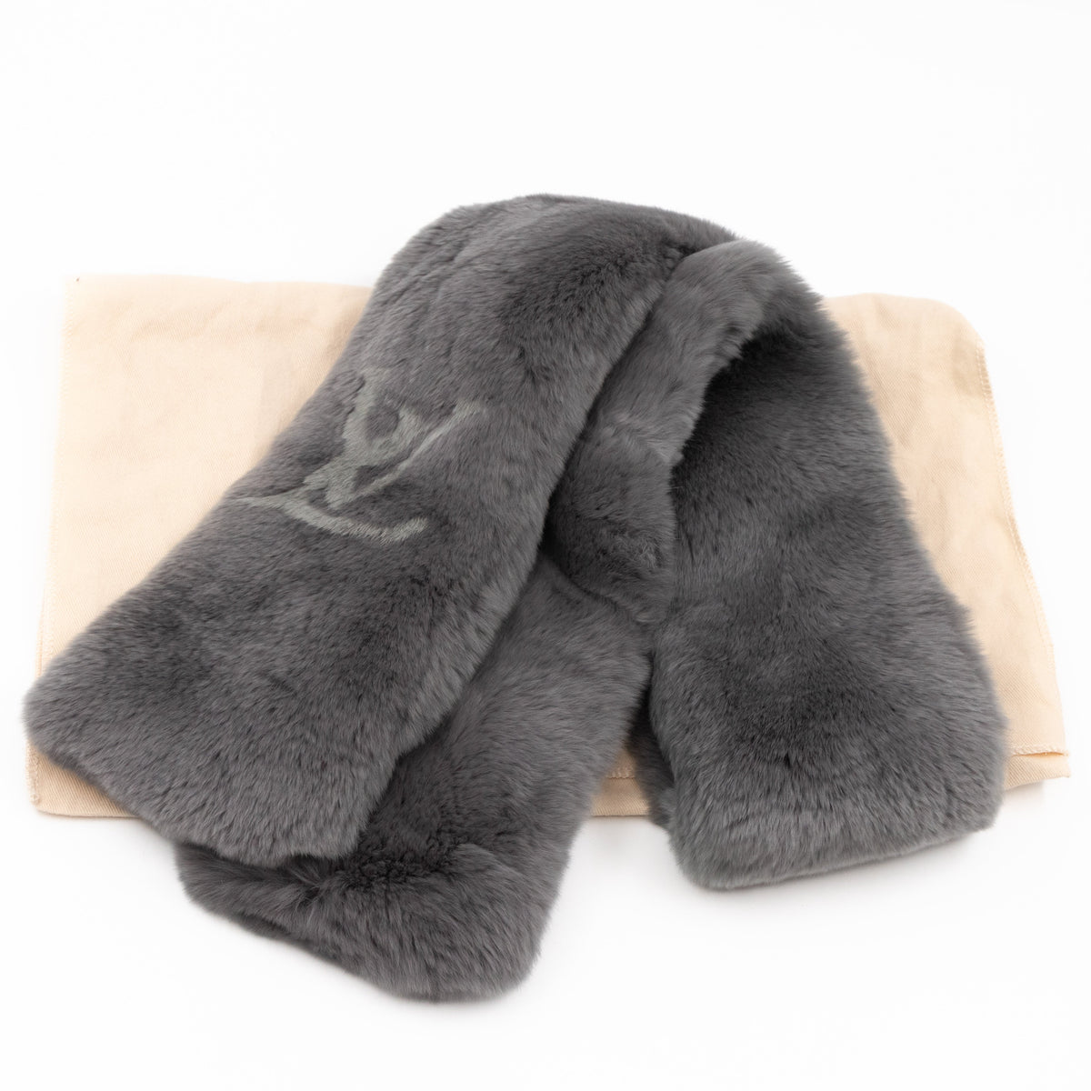 Louis-vuitton Rex Rabbit Grey Scarf Muffler