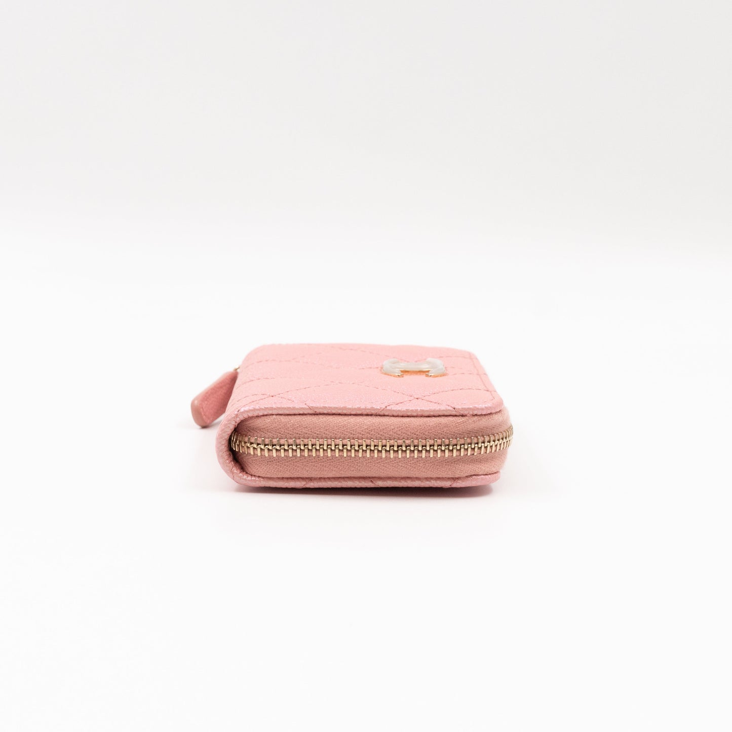 Zip Around Coin Purse Pearl Pink Caviar Leather