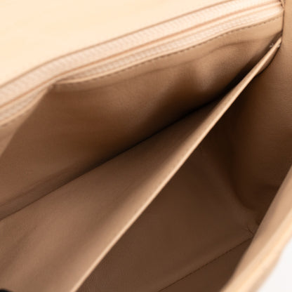 Classic Single Flap Jumbo Beige Leather