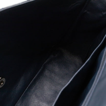 Classic Single Flap Jumbo Navy Blue Patent Leather