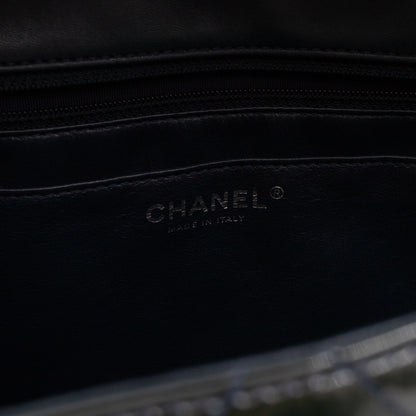 Classic Single Flap Jumbo Navy Blue Patent Leather