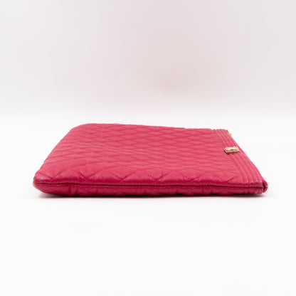 Boy O Case Clutch Large Pink Caviar Leather