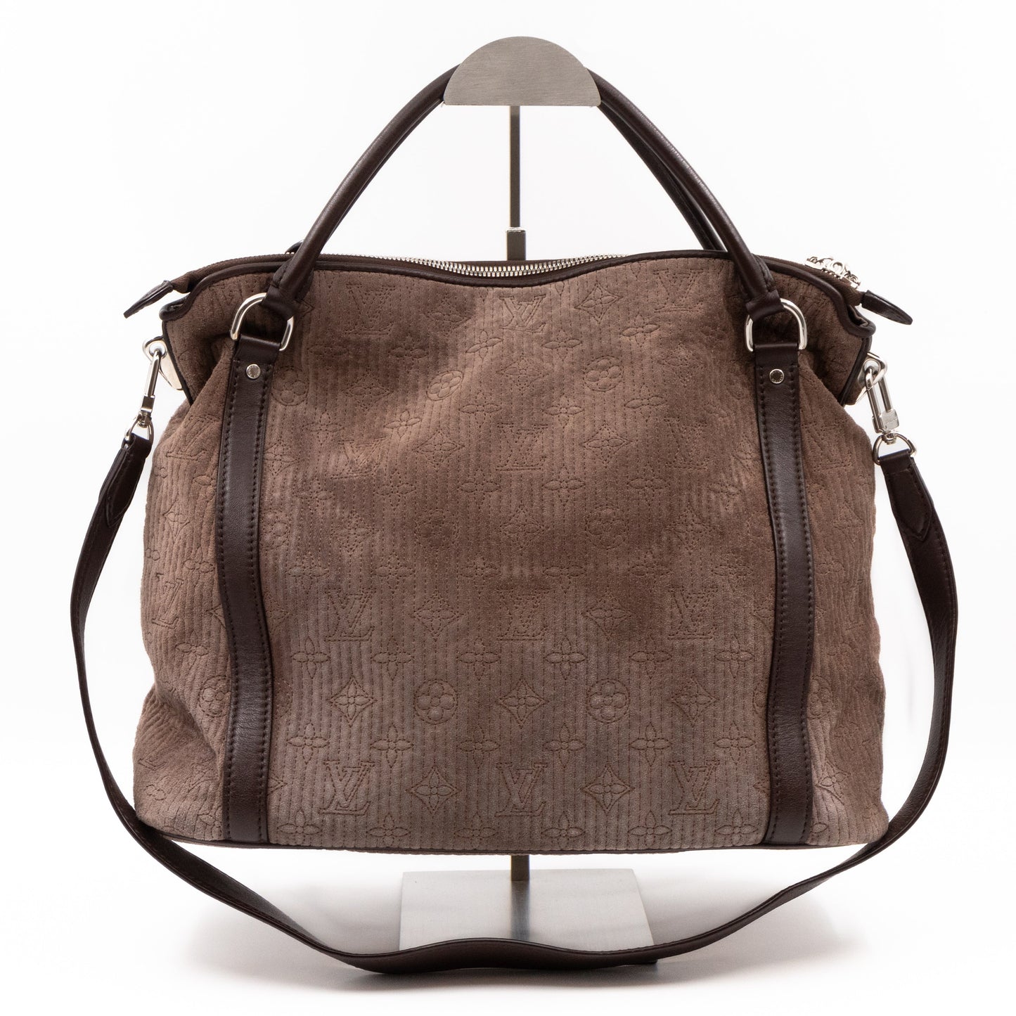 Louis-vuitton Antheia Ixia PM Brown Suede Leather