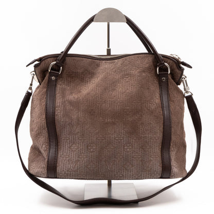 Louis-vuitton Antheia Ixia PM Brown Suede Leather