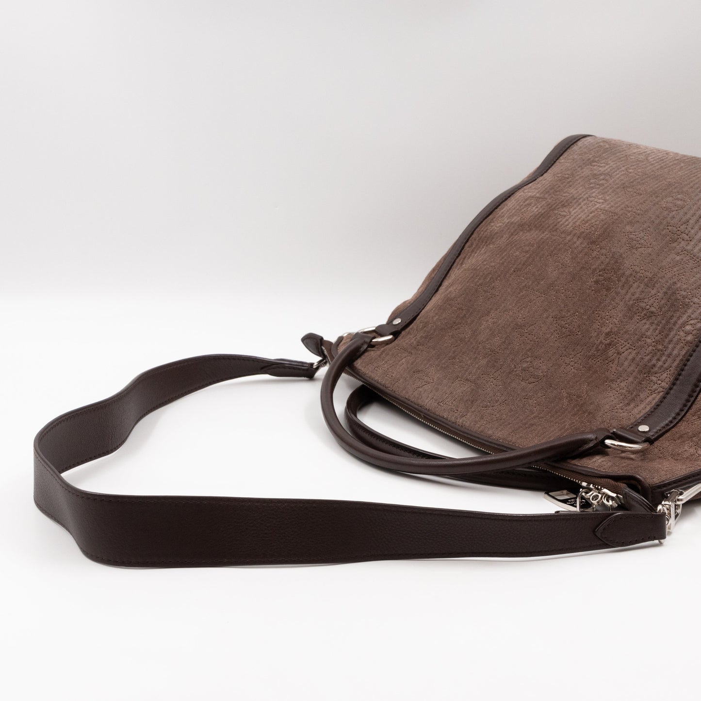 Louis-vuitton Antheia Ixia PM Brown Suede Leather