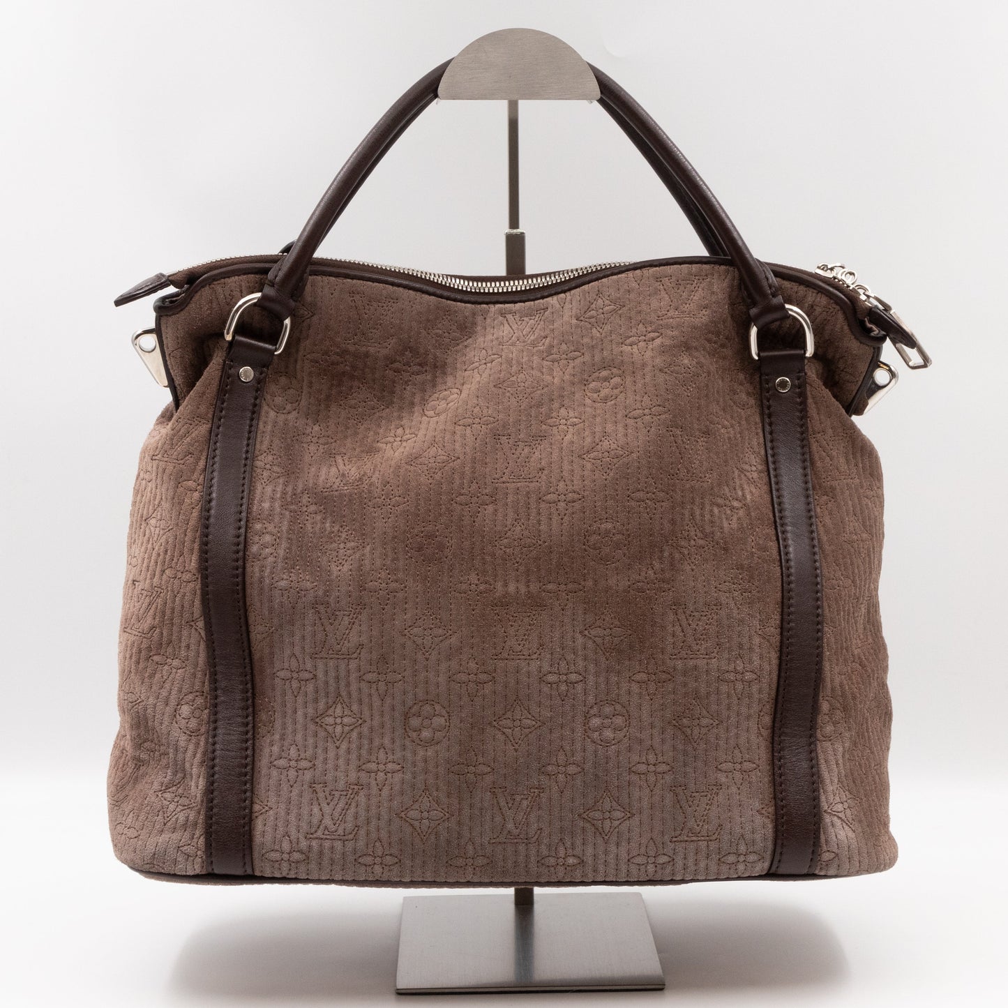 Louis-vuitton Antheia Ixia PM Brown Suede Leather