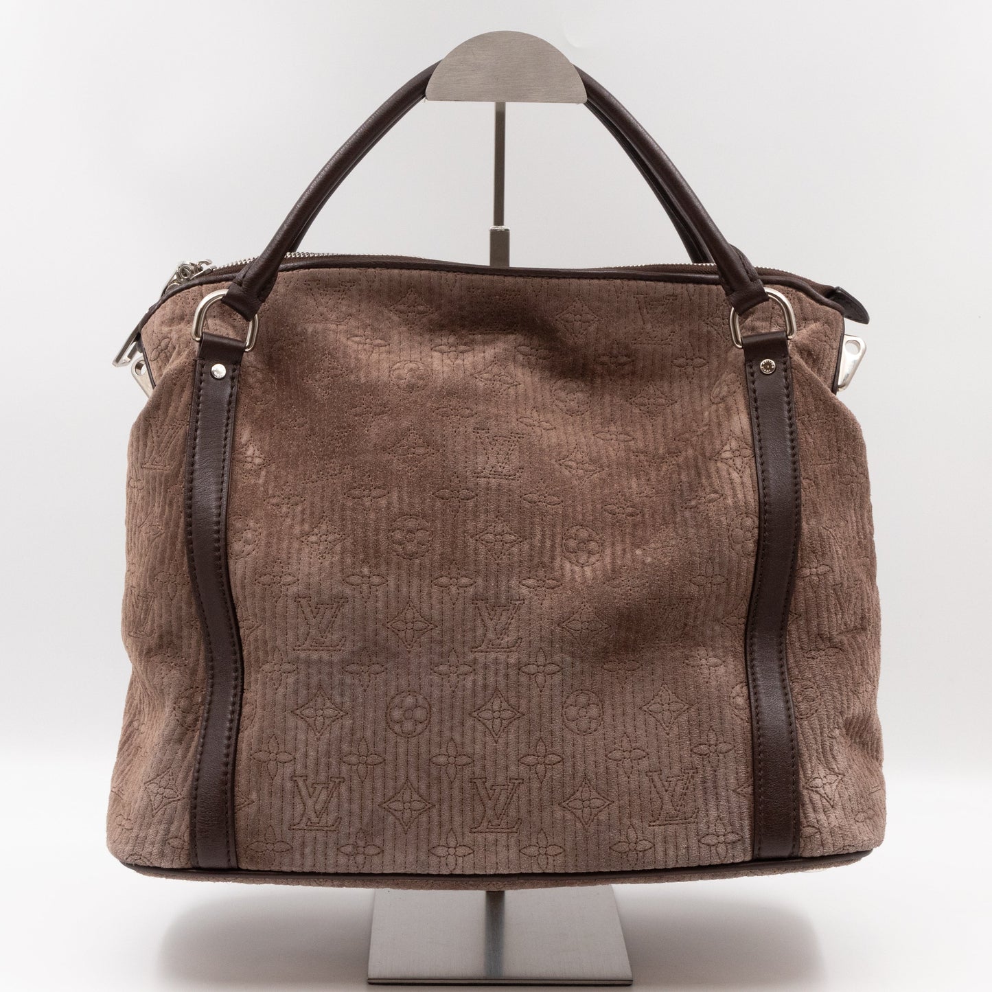Louis-vuitton Antheia Ixia PM Brown Suede Leather