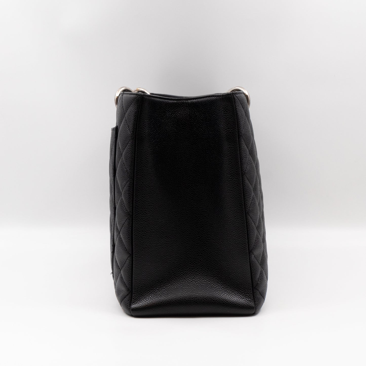 GST XL Grand Shopping Tote Black Caviar Silver
