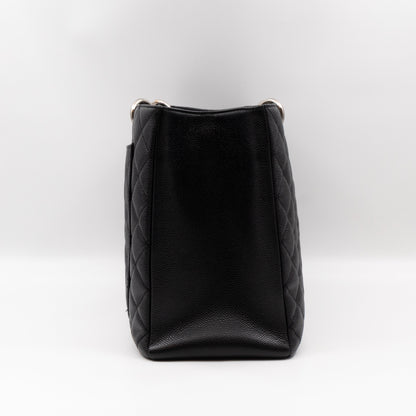 GST XL Grand Shopping Tote Black Caviar Silver