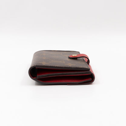 Pallas Compact Wallet Monogram Red Leather