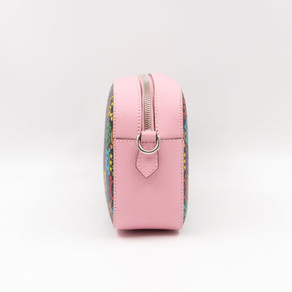 GG Psychedelic Shoulder Bag Canvas Pink Leather