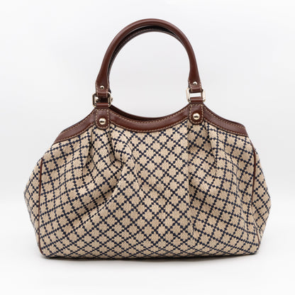 Sukey Large Tote Bag Beige Diamante Canvas
