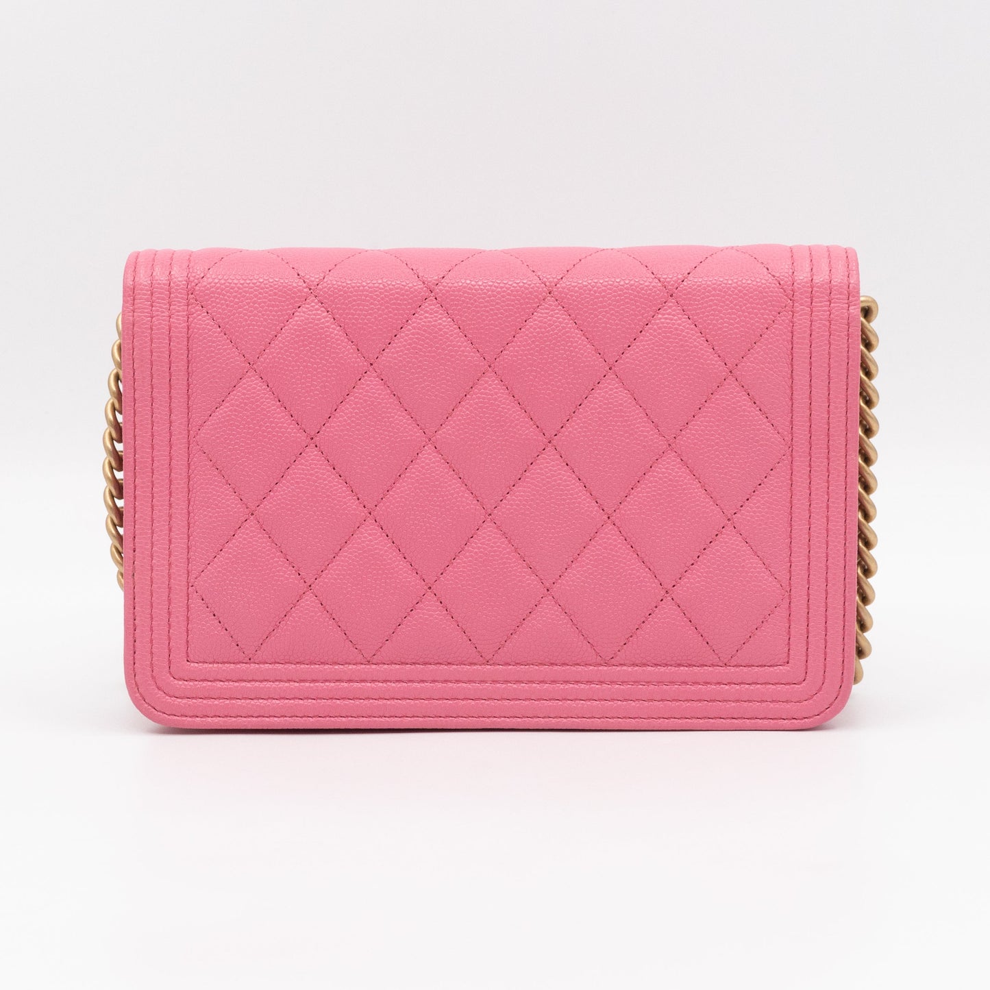 Boy Wallet On Chain Pink Caviar Gold