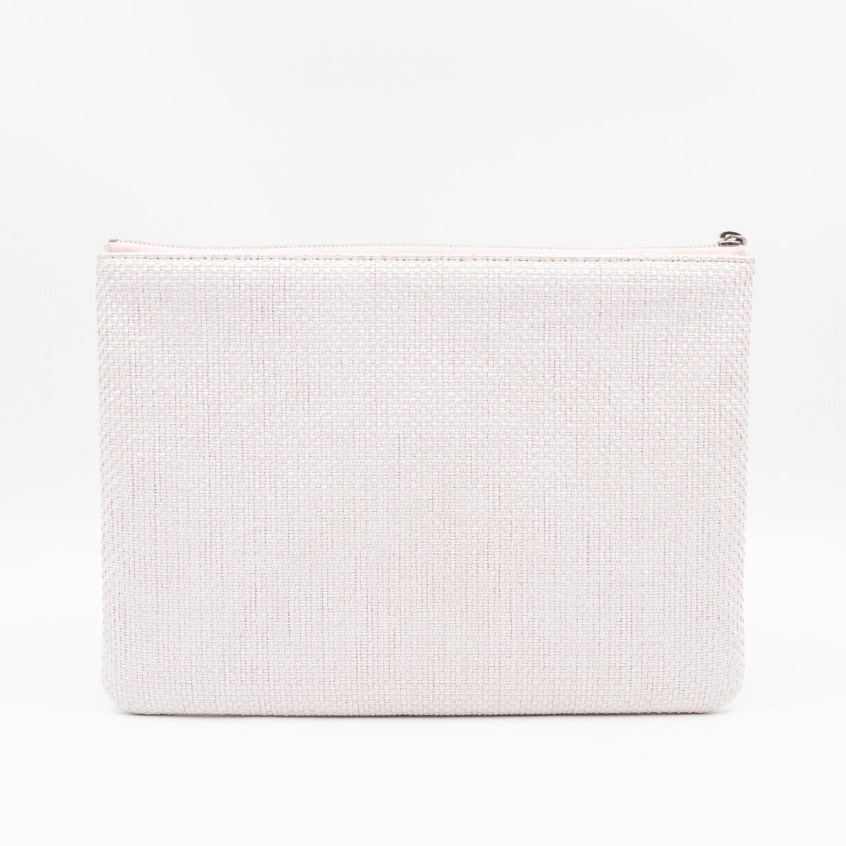 Large Deauville Pouch Light Pink Raffia
