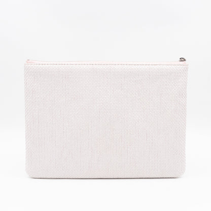 Large Deauville Pouch Light Pink Raffia