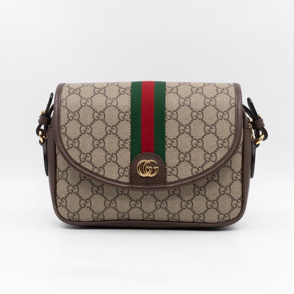 Ophidia GG Small Shoulder Bag GG Supreme Brown