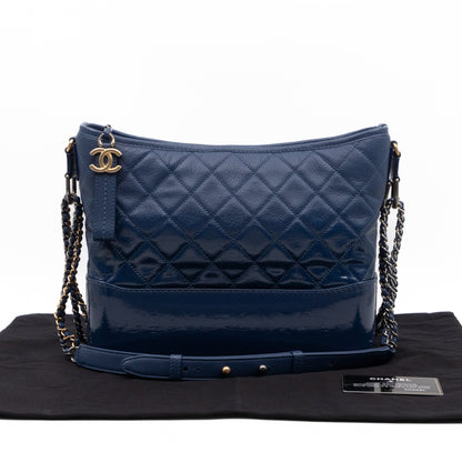 Chanel Gabrielle Hobo Large Dark Blue Goatskin Leather