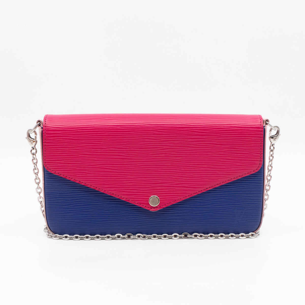 Louis-vuitton Pochette Felicie Pink & Blue Epi Leather
