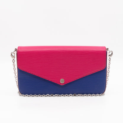 Pochette Felicie Pink & Blue Epi Leather