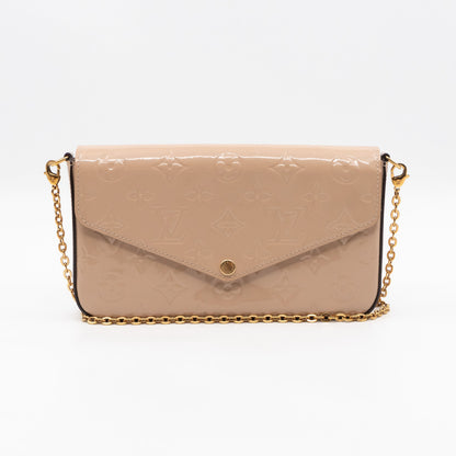 Pochette Felicie Beige Vernis Leather