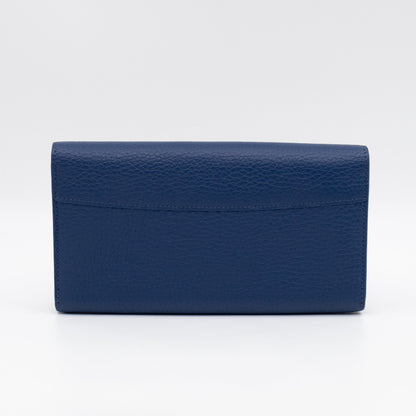 Capucines Wallet Blue Taurillon Leather