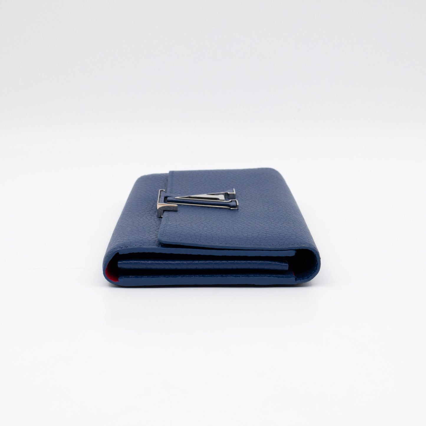Capucines Wallet Blue Taurillon Leather