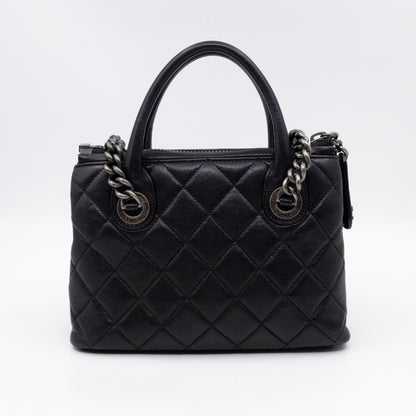 Small Boy Chained Tote Black Quilted Calfskin