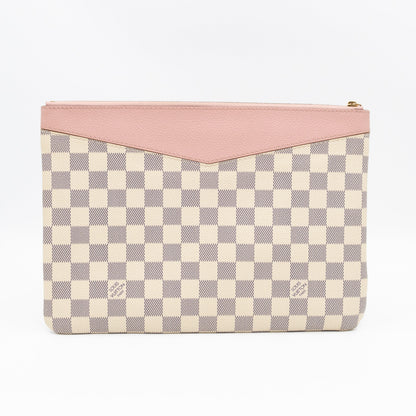 Louis-vuitton Daily Pouch Damier Azur Rose Poudre