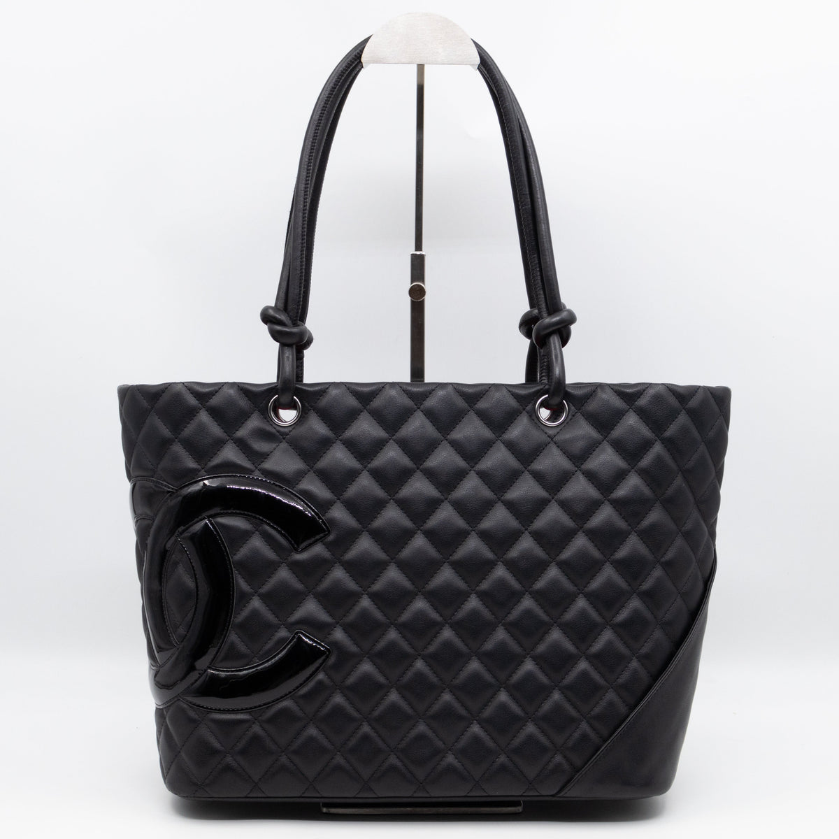 Cambon Tote Quilted Black Leather