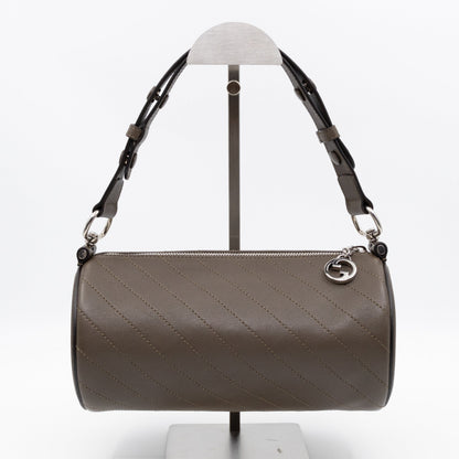 Small Blondie Shoulder Bag Diagonal Quilted Olive Leather