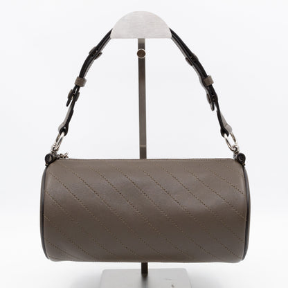 Small Blondie Shoulder Bag Diagonal Quilted Olive Leather