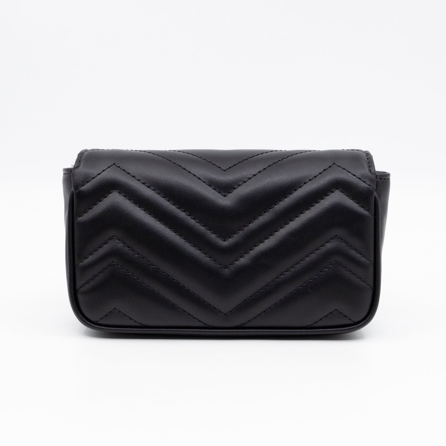 GG Marmont Chain Belt Bag Black Leather